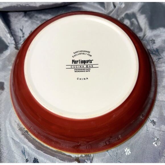 Pier 1 One Cucina Earthenware Italian Chianti Pasta Salad Bowl 9.5” Replacement - Picture 2 of 4